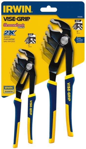 Irwin - 2 Piece GrooveLock Plier Set - Comes in Clamshell - Exact Tooling