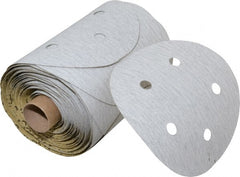 3M - 5" Diam, 120 Grit Silicon Carbide Adhesive PSA Disc - Fine Grade, Gray, A Weighted Backing, Flexible, Use with Random Orbital Sanders - Exact Tooling