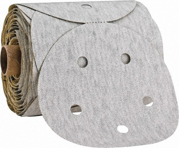 3M - 5" Diam, 80 Grit Silicon Carbide Adhesive PSA Disc - Medium Grade, Gray, A Weighted Backing, Flexible, Use with Random Orbital Sanders - Exact Tooling