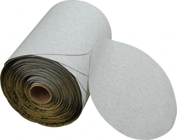 3M - 6" Diam, 150 Grit Silicon Carbide Adhesive PSA Disc - Fine Grade, Gray, A Weighted Backing, Flexible, Use with Random Orbital Sanders - Exact Tooling