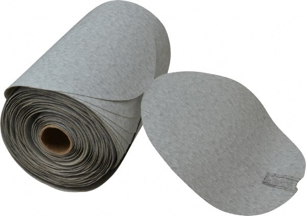 3M - 6" Diam, 320 Grit Silicon Carbide Adhesive PSA Disc - Extra Fine Grade, Gray, A Weighted Backing, Flexible, Use with Random Orbital Sanders - Exact Tooling