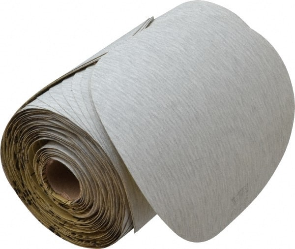 3M - 6" Diam, 220 Grit Silicon Carbide Adhesive PSA Disc - Very Fine Grade, Gray, A Weighted Backing, Flexible, Use with Random Orbital Sanders - Exact Tooling