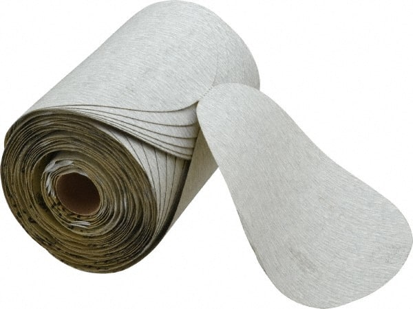 3M - 6" Diam, 180 Grit Silicon Carbide Adhesive PSA Disc - Very Fine Grade, Gray, A Weighted Backing, Flexible, Use with Random Orbital Sanders - Exact Tooling