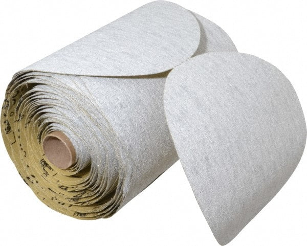 3M - 6" Diam, 80 Grit Silicon Carbide Adhesive PSA Disc - Medium Grade, Gray, A Weighted Backing, Flexible, Use with Random Orbital Sanders - Exact Tooling