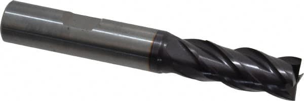 Guhring - 12mm, 26mm LOC, 12mm Shank Diam, 83mm OAL, 4 Flute, Solid Carbide Square End Mill - Single End, FIREX Finish, Spiral Flute, 35/38° Helix, Centercutting, Right Hand Cut, Right Hand Flute, Series 3732 - Exact Tooling