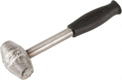 American Hammer - 3 Lb Head 1-1/4" Face Lead Alloy Hammer - 10" OAL, Steel Handle with Grip - Exact Tooling