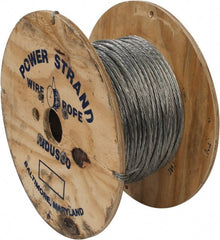 WorkSmart - 1/4" Diam, Aircraft Cable - 4,750 Lb Breaking Strength, 1 x 7 Single Strand - Exact Tooling