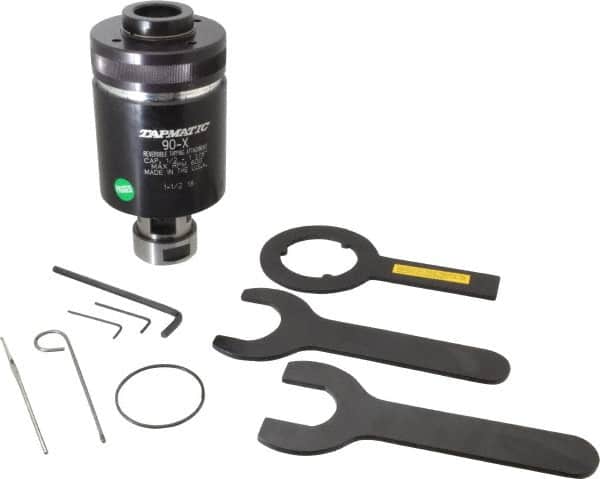Tapmatic - Model 90X, 1/2 Inch Min Tap Capacity, 1-1/8 Inch Max Mild Steel Tap Capacity, 1-1/2 - 18 Mount Tapping Head - 26100 (J461), 26200 (J462) Compatible, Includes Tap Clamping Wrenches, for Manual Machines - Exact Tooling