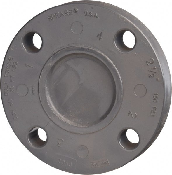 Value Collection - 2-1/2" Pipe, 7" OD, PVC Blind Pipe Flange - Schedule 80, Gray - Exact Tooling