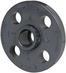 Value Collection - 1/2" Pipe, 3-1/2" OD, PVC Socket Pipe Flange - Schedule 80, Gray - Exact Tooling