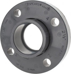 Value Collection - 2-1/2" Pipe, 7" OD, PVC Socket Pipe Flange - Schedule 80, Gray - Exact Tooling