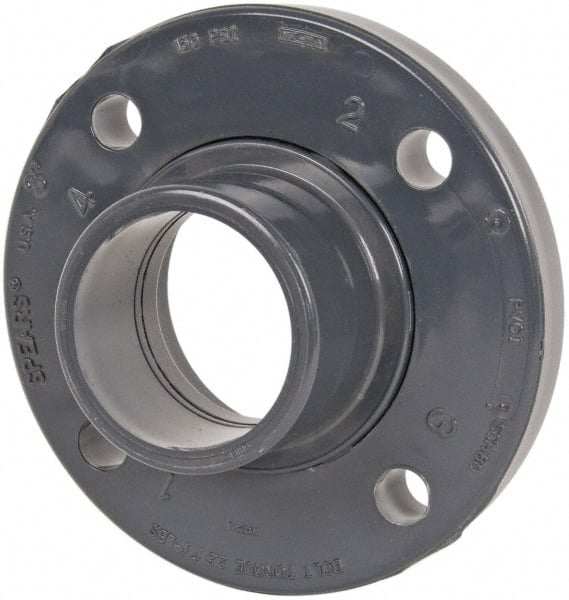 Value Collection - 3" Pipe, 7-1/2" OD, PVC Spigot Pipe Flange - Schedule 80, Gray - Exact Tooling
