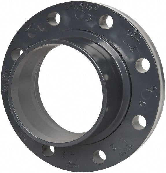 Value Collection - 6" Pipe, 11" OD, PVC Spigot Pipe Flange - Schedule 80, Gray - Exact Tooling