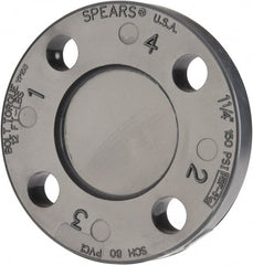 Value Collection - 1-1/4" Pipe, 4-5/8" OD, PVC Blind Pipe Flange - Schedule 80, Gray - Exact Tooling