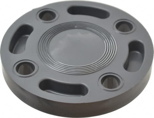 Value Collection - 1-1/2" Pipe, 5" OD, PVC Blind Pipe Flange - Schedule 80, Gray - Exact Tooling