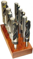 Made in USA - 5/8 to 1", High Speed Steel Reduced Shank Drill Bit Set - Exact Tooling