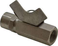 Midwest Control - 3/8" Pipe, Reduced Port, Stainless Steel Miniature Ball Valve - 2 Piece, Inline - Two Way Flow, FNPT x FNPT Ends, Butterfly Handle, 1,000 WOG, 150 WSP - Exact Tooling