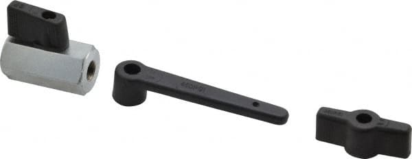 Midwest Control - 1/8" Pipe, Full Port, Brass Miniature Ball Valve - 1 Piece, Inline - Two Way Flow, FNPT x FNPT Ends, Wedge Handle, 450 WOG - Exact Tooling