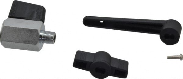 Midwest Control - 1/8" Pipe, Full Port, Brass Miniature Ball Valve - 1 Piece, Inline - Two Way Flow, MNPT x FNPT Ends, Wedge Handle, 450 WOG - Exact Tooling