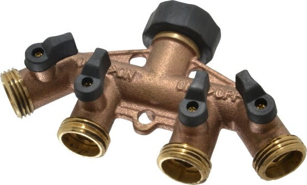 Midwest Control - 3/4 NH Garden Hose Coupler - Brass, Female Swivel Nut to Male Hose Connector - Exact Tooling