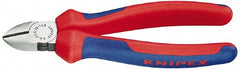 Knipex - 7" OAL, 1/8" Capacity, 1" Jaw Length x 1" Jaw Width, Diagonal Cutter Pliers - Oval Head, Ergo Two Component Handles - Exact Tooling