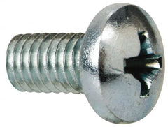 Value Collection - #10-32 UNF Thread, 3/8" Length Under Head, Phillips Drive Steel Thread Cutting Screw - Pan Head, Grade 2, Point Type F, Zinc-Plated Finish - Exact Tooling