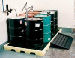 Enpac - 77 Gal Sump, 8,000 Lb Capacity, 8 Drum, Plastic Spill Deck or Pallet - 100" Long x 53-1/4" Wide x 6" High - Exact Tooling