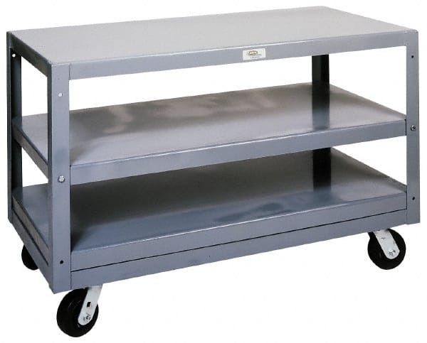 Made in USA - 2,000 Lb Capacity, 36" Wide x 72" Long x 32" High Transport Cart - 1 Shelf, Steel - Exact Tooling