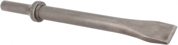 Made in USA - 3/4" Head Width, 6-1/2" OAL, 5/8" Shank Diam, Flat Chisel - Round Drive, Round Shank, Alloy Steel - Exact Tooling