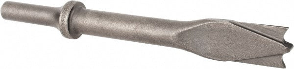 Made in USA - 6" OAL, 5/8" Shank Diam, Panel Cutter Chisel - Round Drive, Round Shank, Alloy Steel - Exact Tooling