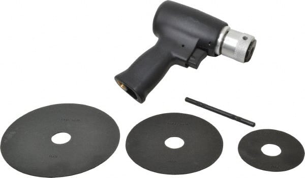 Florida Pneumatic - 3 to 5-1/2" Disc, 20,000 RPM, Pneumatic Handheld Disc Sander - 4 CFM, 1/4 NPT Inlet, 0.33 hp, 90 psi - Exact Tooling