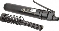Universal Tool - 4,600 BPM, 1" Bore Diam, Pneumatic Pistol Grip Needle Scaler - 1/8" Needle Diam, 7" Needle Length, 1-1/8" Stroke Length, 12 CFM, 90 psi, 1/4 NPT Inlet - Exact Tooling