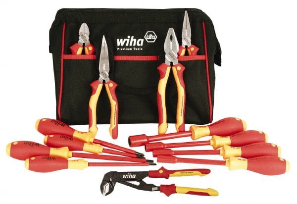 Wiha - 13 Piece Insulated Hand Tool Set - Comes in Canvas Bag - Exact Tooling