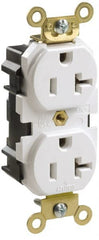 Leviton - 125 VAC, 15 Amp, 5-15R NEMA Configuration, Ivory, Industrial Grade, Self Grounding Duplex Receptacle - 1 Phase, 2 Poles, 3 Wire, Flush Mount, Impact and Tamper Resistant - Exact Tooling
