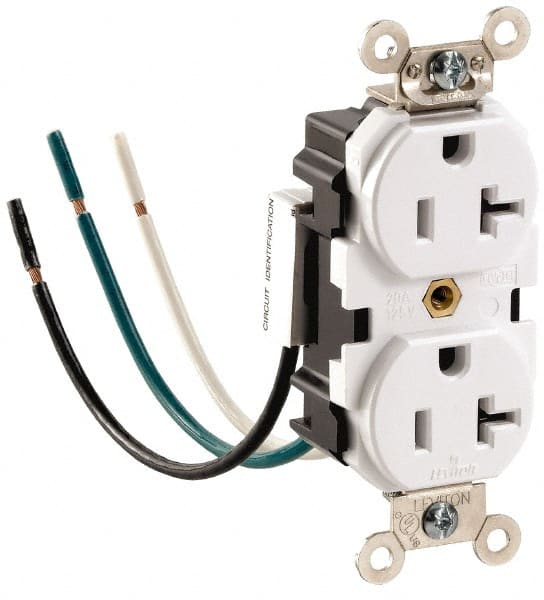 Leviton - 125 VAC, 15 Amp, 5-15R NEMA Configuration, Gray, Hospital Grade, Self Grounding Duplex Receptacle - 1 Phase, 2 Poles, 3 Wire, Flush Mount, Impact and Tamper Resistant - Exact Tooling