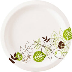 Dixie - Pathways Soak-Proof Shield Mediumweight Paper Plates, 6 7/8" - Green, Burgundy - Exact Tooling