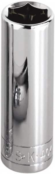SK - 15/16", 1/2" Drive, Deep Hand Socket - 6 Points, Steel, Chrome Finish - Exact Tooling