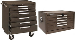 Kennedy - 7 Drawer, 2 Piece, Brown Steel Roller Cabinet Combo - Exact Tooling