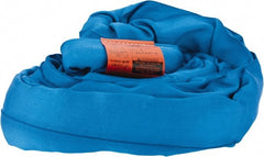 Lift-All - 8' Long x 2-5/8" Wide, Polyester Web Sling - 17,000 Lb Choker Capacity, 1-3/4" Diam Chain, Blue - Exact Tooling