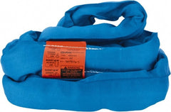 Lift-All - 10' Long x 2-5/8" Wide, Polyester Web Sling - 17,000 Lb Choker Capacity, 1-3/4" Diam Chain, Blue - Exact Tooling