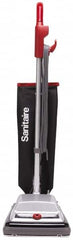 Sanitaire - Single Motor Heavy-Duty Upright Vacuum Cleaner - 12" Cleaning Width, 7" Amps, Ergonomically Looped Handle, Black with Silver Hood - Exact Tooling