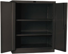 Hallowell - 2 Shelf Locking Storage Cabinet - Steel, 36" Wide x 21" Deep x 42" High, Gray - Exact Tooling
