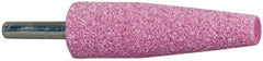 Tru-Maxx - 3/4" Head Diam x 2-1/2" Thickness, A1, Cone End, Aluminum Oxide Mounted Point - Pink, Medium Grade, 60 Grit, 20,960 RPM - Exact Tooling