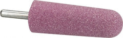 Tru-Maxx - 1" Head Diam x 2-3/4" Thickness, A3, Tree End, Aluminum Oxide Mounted Point - Pink, Medium Grade, 60 Grit, 15,530 RPM - Exact Tooling