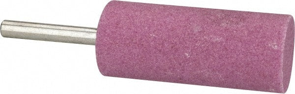 Tru-Maxx - 1" Head Diam x 2-1/2" Thickness, W223, Cylinder End, Aluminum Oxide Mounted Point - Pink, Medium Grade, 60 Grit, 12,370 RPM - Exact Tooling