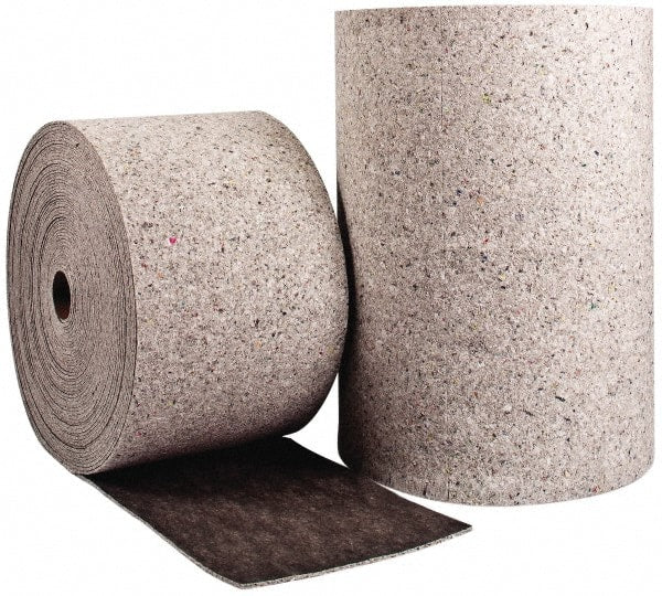 Brady SPC Sorbents - 55 Gal Capacity per Package, Universal Roll - 150' Long x 28-1/2" Wide, Gray, Cellulose - Exact Tooling