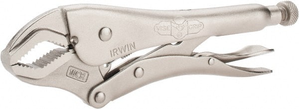 Irwin - 10" OAL Curved Jaw Locking Pliers - 3/4" Jaw Width, 2-1/4" Jaw Depth, 1-7/8" Jaw Opening, Standard Handle - Exact Tooling
