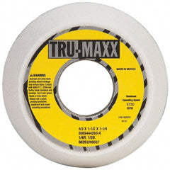 Tru-Maxx - 4" Diam, 1-1/4" Hole Size, 1-1/2" Overall Thickness, 60 Grit, Type 11 Tool & Cutter Grinding Wheel - Medium Grade, Aluminum Oxide, K Hardness, 5,730 RPM - Exact Tooling