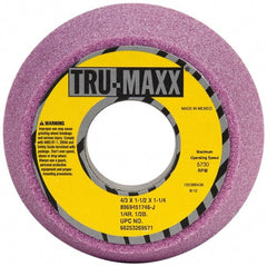 Tru-Maxx - 4" Diam, 1-1/4" Hole Size, 1-3/4" Overall Thickness, 46 Grit, Type 11 Tool & Cutter Grinding Wheel - Coarse Grade, Aluminum Oxide, J Hardness, 5,730 RPM - Exact Tooling