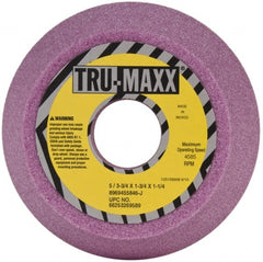 Tru-Maxx - 5" Diam, 1-1/4" Hole Size, 1-3/4" Overall Thickness, 46 Grit, Type 11 Tool & Cutter Grinding Wheel - Coarse Grade, Aluminum Oxide, J Hardness, 4,585 RPM - Exact Tooling